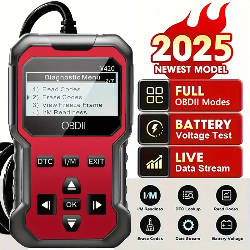 Scanner Auto V519 – Outil de Diagnostic OBD2 Complet | Moteur, ABS, Codes d'erreur & Reset