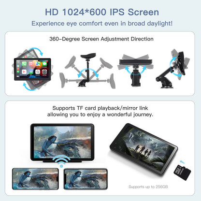 Autoradio Android 7" 4K – Écran Tactile, GPS, Bluetooth, Wi-Fi, Compatible CarPlay & Android Auto